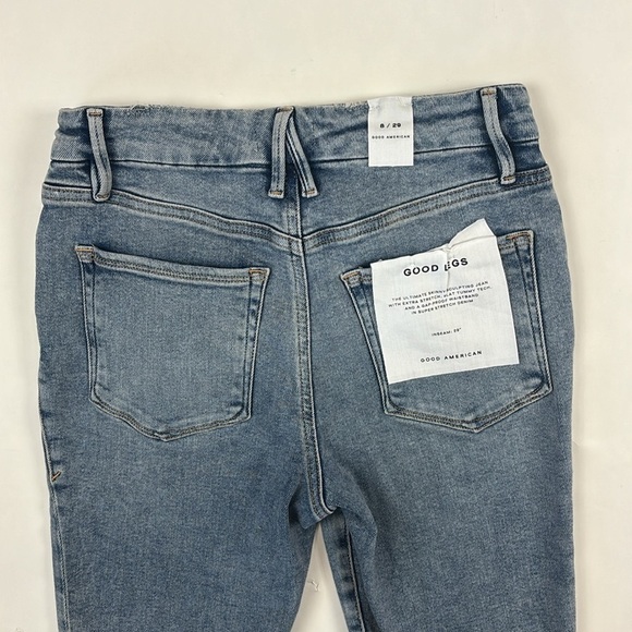 Good American Good Legs Destroyed Skinny Leg Ankle Cropped Designer Jeans - Picture 6 of 16